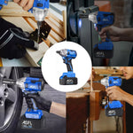 Llave Pistola De Impacto 2 Baterias Azul